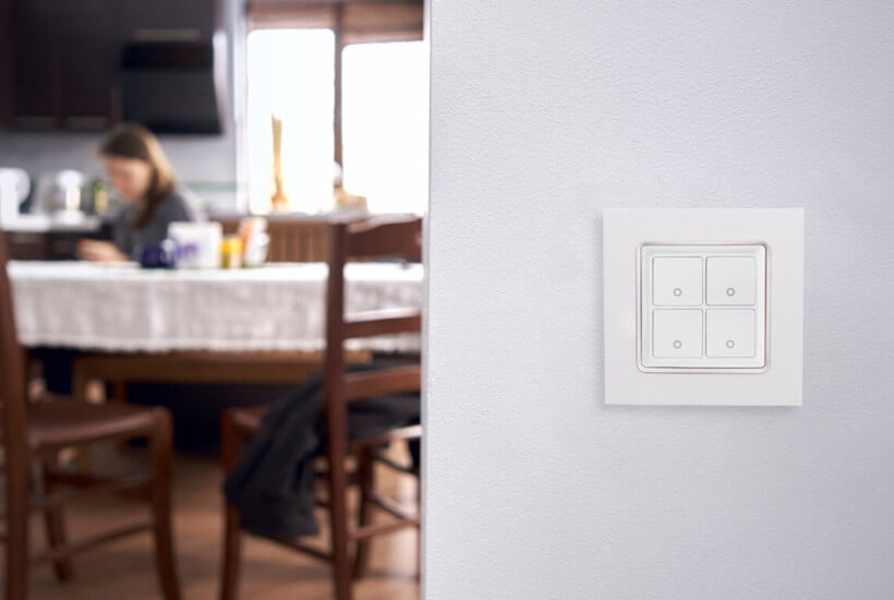 Smart switch on the wall living room