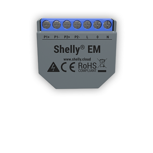 Shelly EM + 50A Clamp: Efficient Wi-Fi Energy Meter & Contactor Control