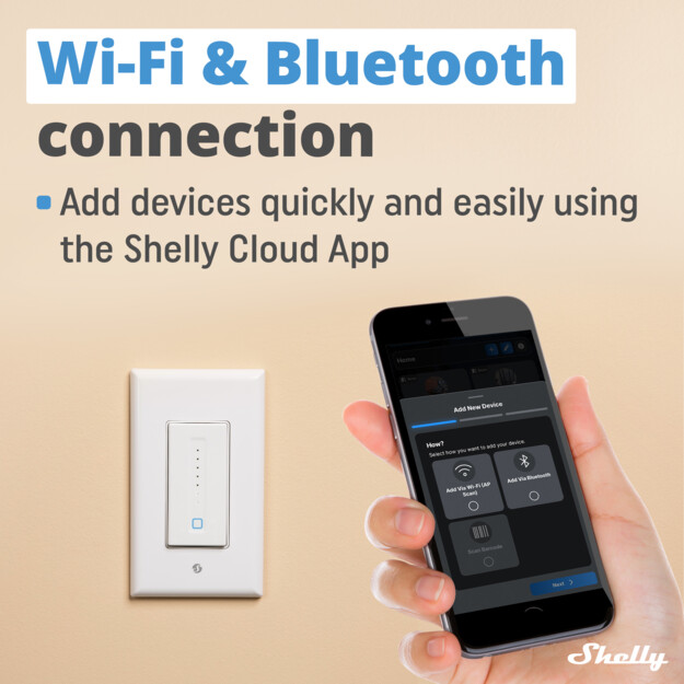 Shelly Plus Wall Dimmer 1, Smart Dimmer Switch