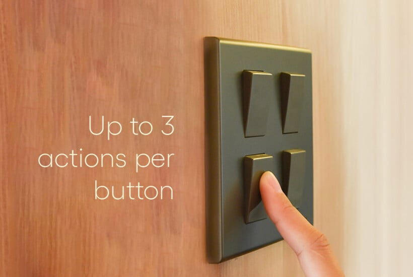 Three actions per button smart light switch