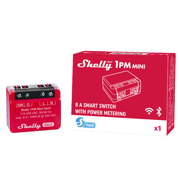Shelly 1PM, 1-channel, flush, switching actuator with current measurement  function (20198) starting from £ 23.87 (2024)