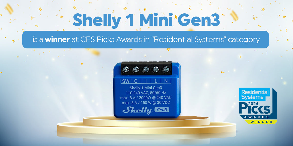 Shelly 1 Mini Gen3 Wins CES Picks Award 2024