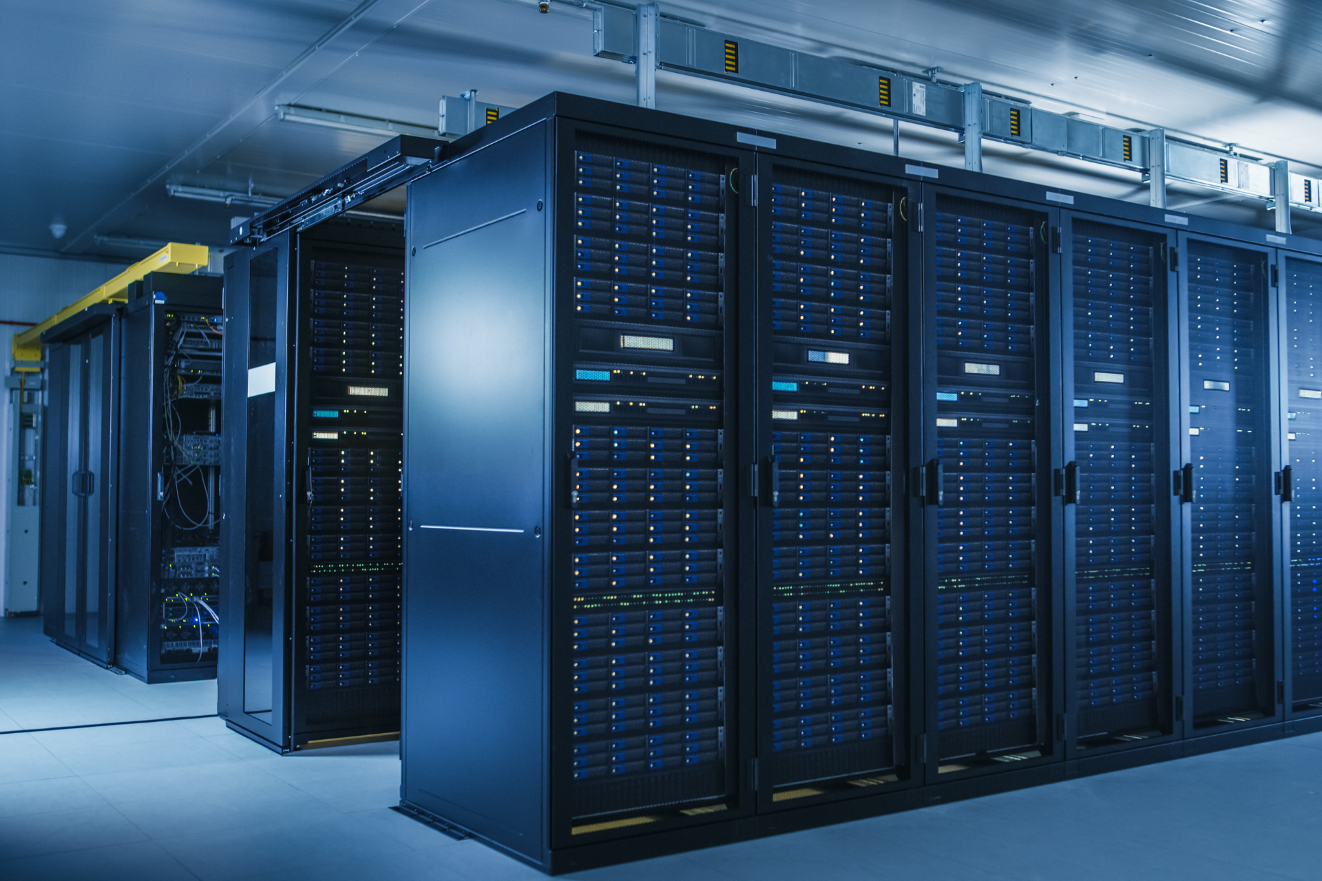Shelly temperature sensor monitoring equipment in a server room