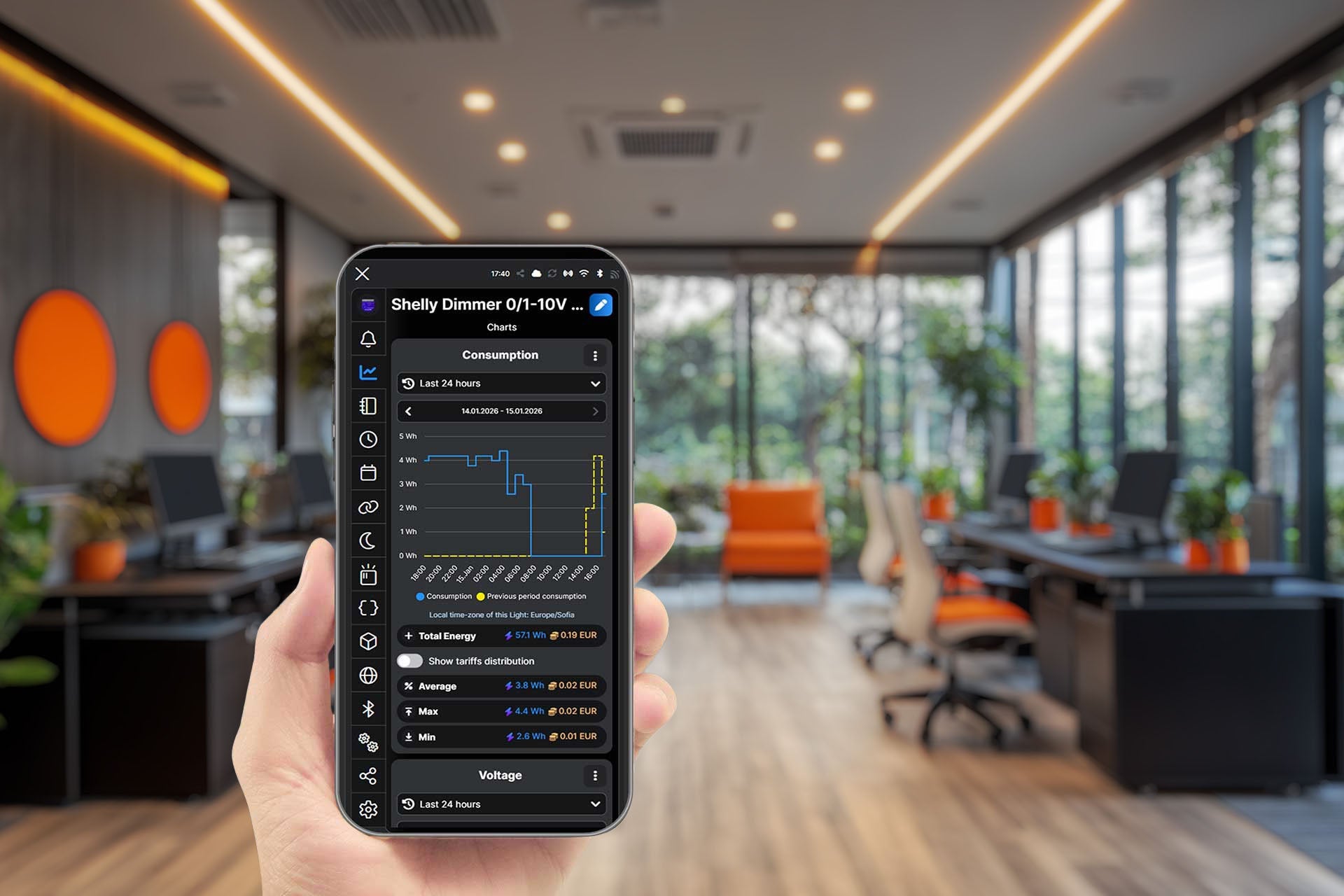 Energy-Aware Lighting Control