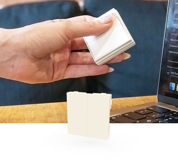 Shelly BLU Wall Switch 4 with four freely assignable buttons: fast response time and flexible placement options