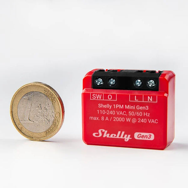 Shelly 1PM Mini Gen3 dettaglio formato mini