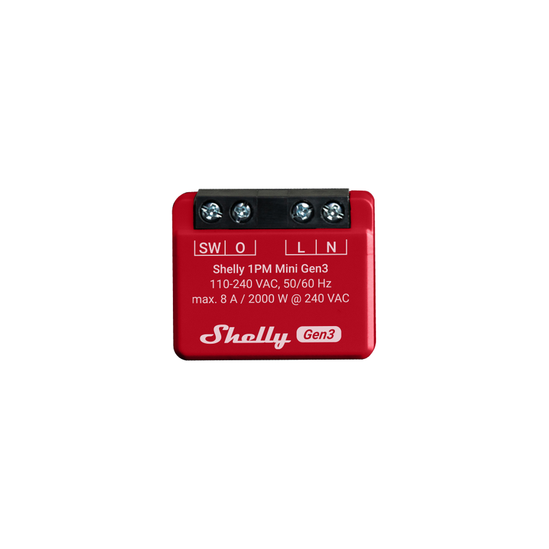 Shelly 1PM Gen3 - WLAN Smart Relais Schalter, Strommessung, Stromzähler, 1 Kanal, 16A, Lichtschalter, Heizung, Smart Home, Zeitschaltuhr, Alexa & Google Home, Kein Hub Erforderlich Shelly 1PM Gen3 - WLAN Smart Relais Schalter, Strommessung, Stromzähler, 1 Kanal, 16A, Lichtschalter, Heizung, Smart Home, Zeitschaltuhr, Alexa & Google Home, Kein Hub Erforderlich