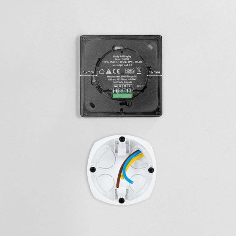 Shelly Wall Display Zwart Blu H&T Sensor Zwart Shelly Wall Display Zwart Blu H&T Sensor Zwart