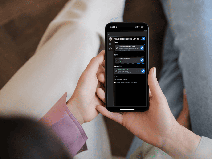 Außensteckdose misst Stromverbrauch 