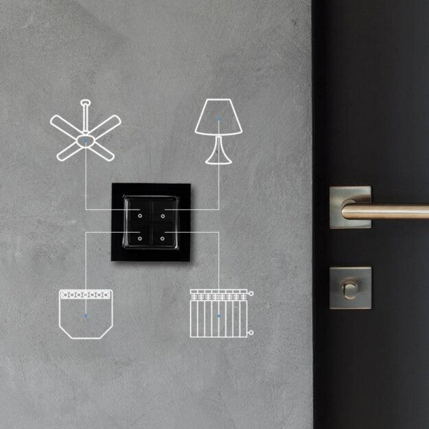 Shelly Wall Switch with 4 Buttons Black