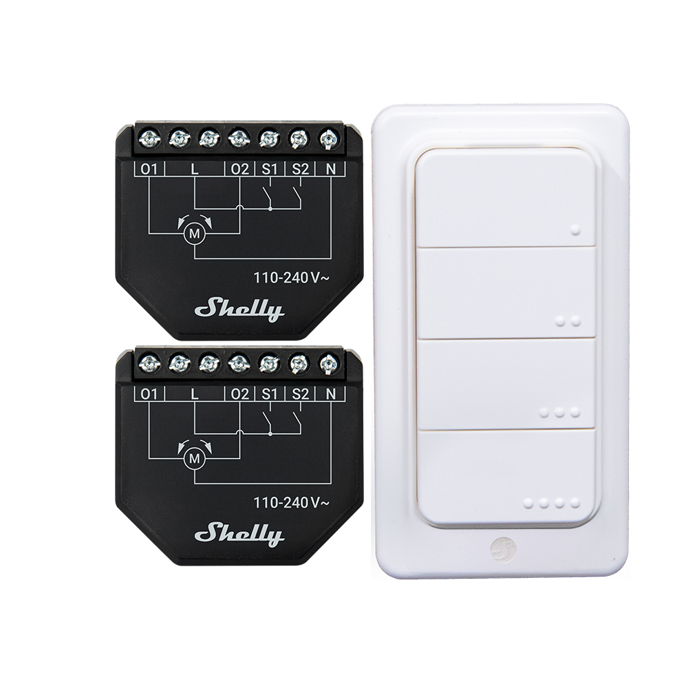 Shelly Shutter x2 + BLU RC Button 4 Pack