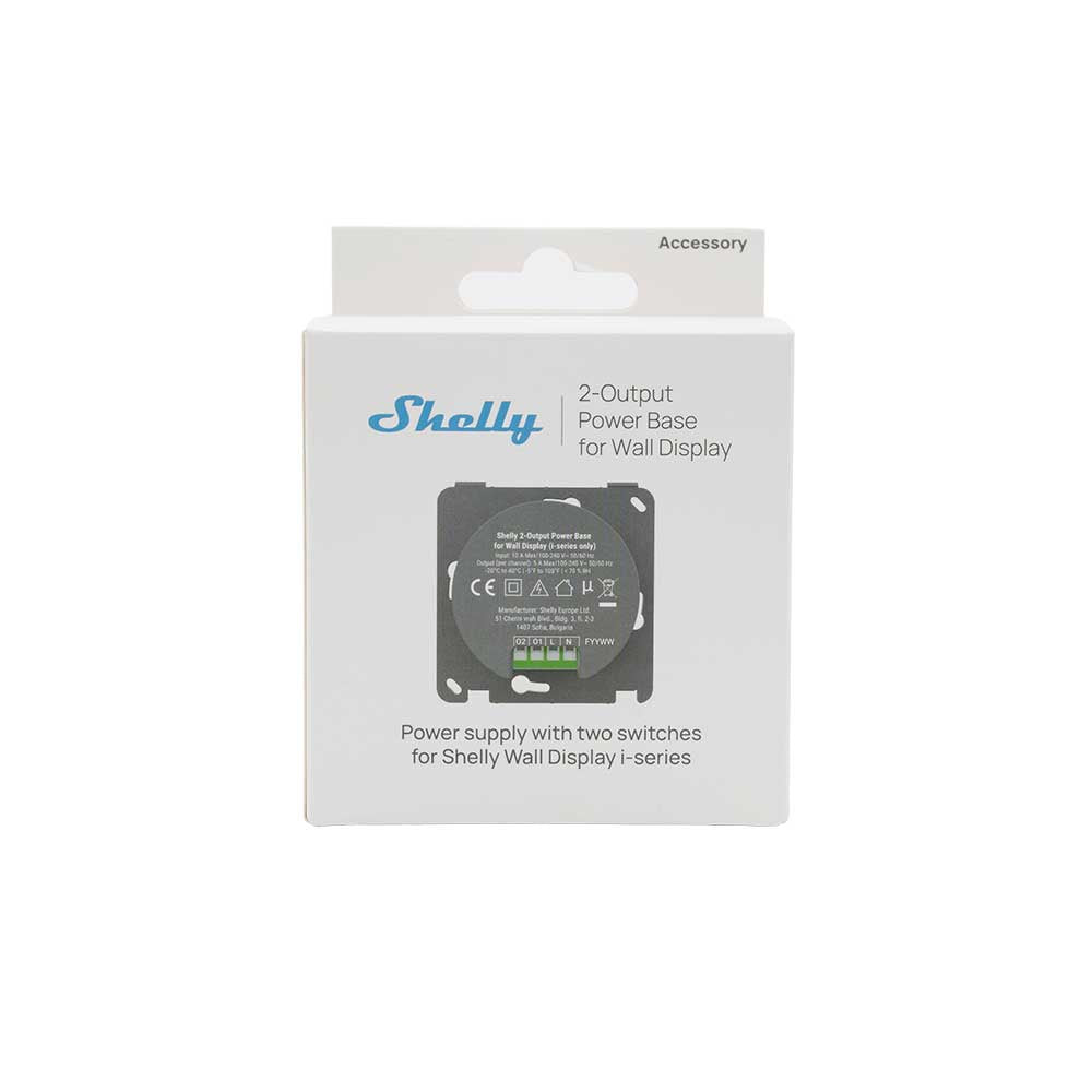 Shelly 2-Output PowerBase f Wall Display