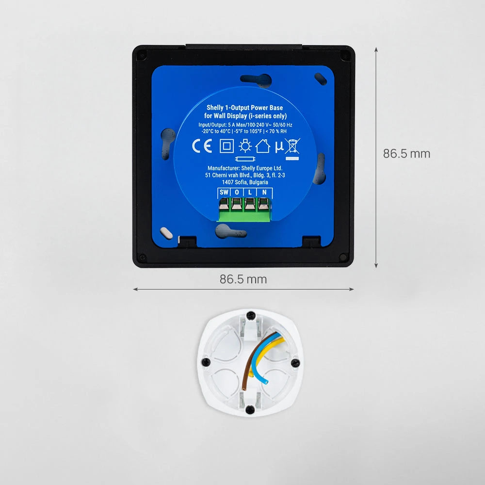 Shelly Wall Display X1i Black | Smart Home Touch Screen Control